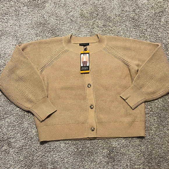 Banana Republic Women's Tan Knit Button Front Cardigan XXL NEW - Picture 10 of 11